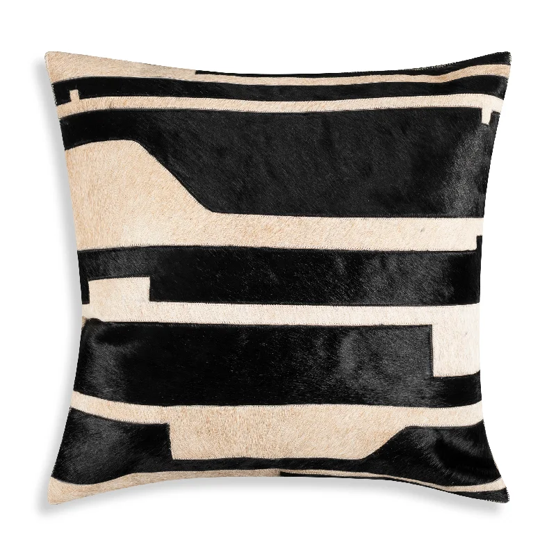 Weekend Exclusive Bargains Hudson Black Hide Pillow