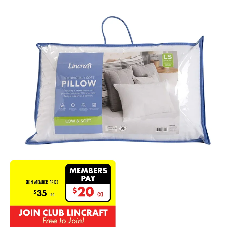 Unseen Savings Lincraft Low & Soft Pillow