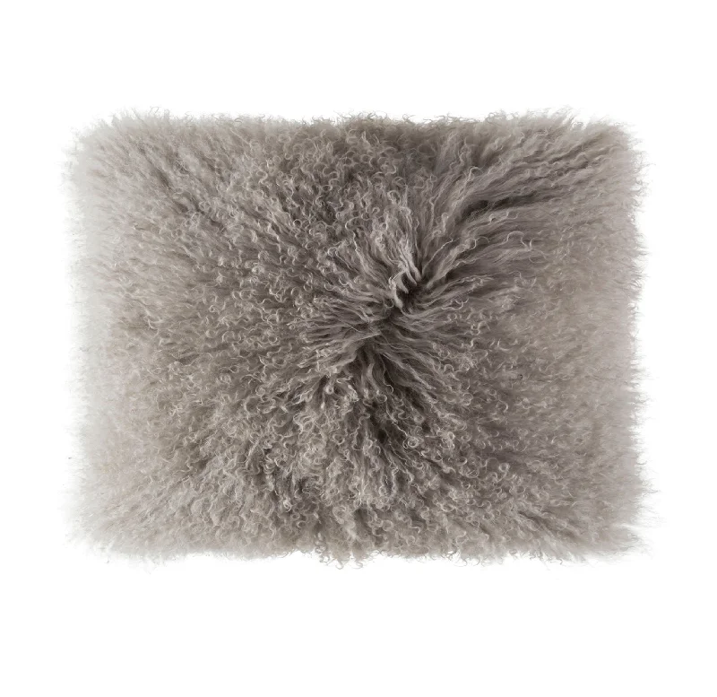 Sale of the Year Luna Light Gray Fur Lumbar Pillow