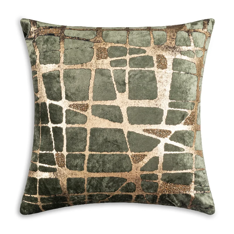 Weekend Low Prices Mila Abstract Green Gold Pillow