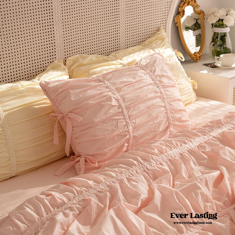 Exclusive Deals Coquette Ribbon Ties Pillowcases / Pink