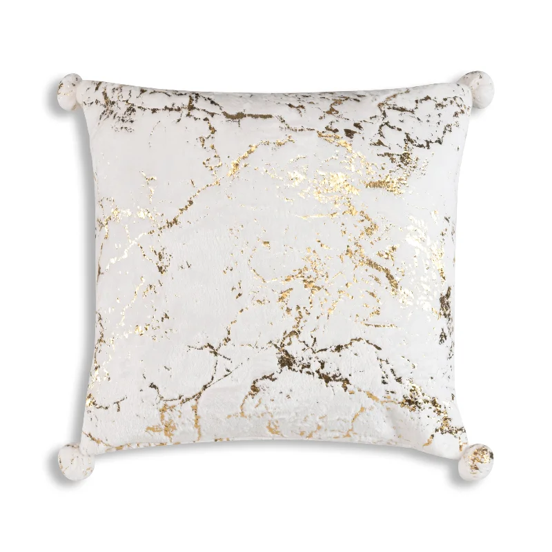 Super Savings Inspire Me! Home Decor Rami Gold PomPom Pillow
