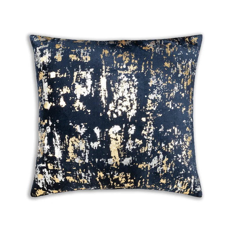 Weekend Savings Mania Sona Navy Gold And Silver Pillow