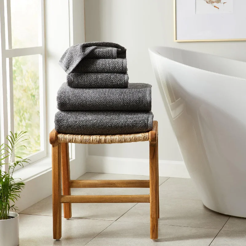 Weekend Hot Picks 6-Piece Cotton Textured Bath Towel Set - Acacia Collection
