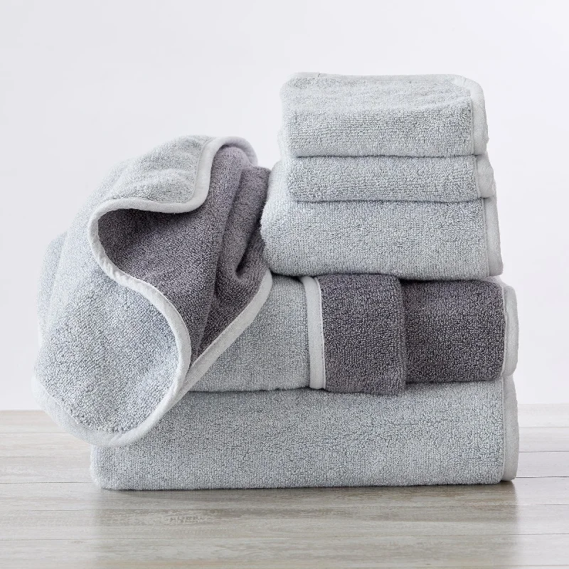 Weekend Markdowns 6 Piece Two-Toned Bath Towel Set - Vanessa Collection