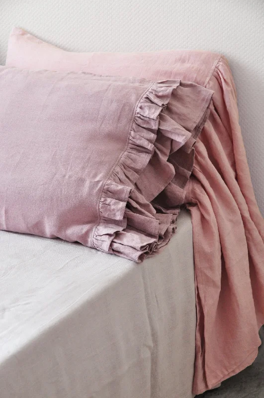 Flash Shopping Deal 70 colors pillowcase with double ruffles on one side