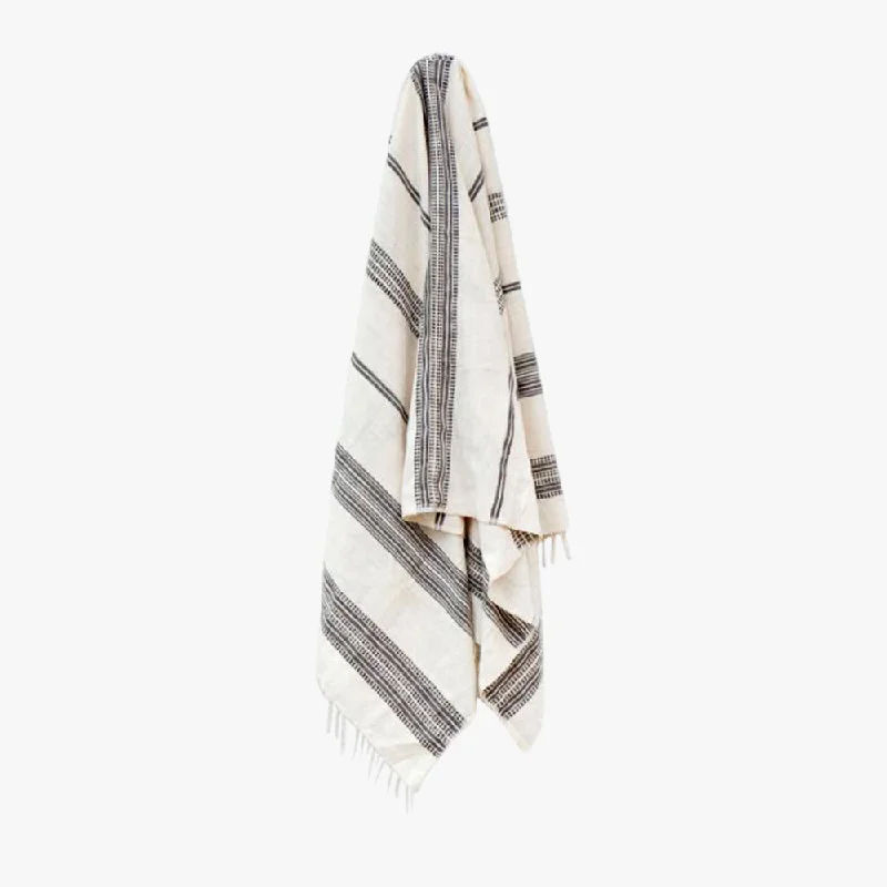 Weekend Clearance Event Aden Grey Stripe Bath Towel