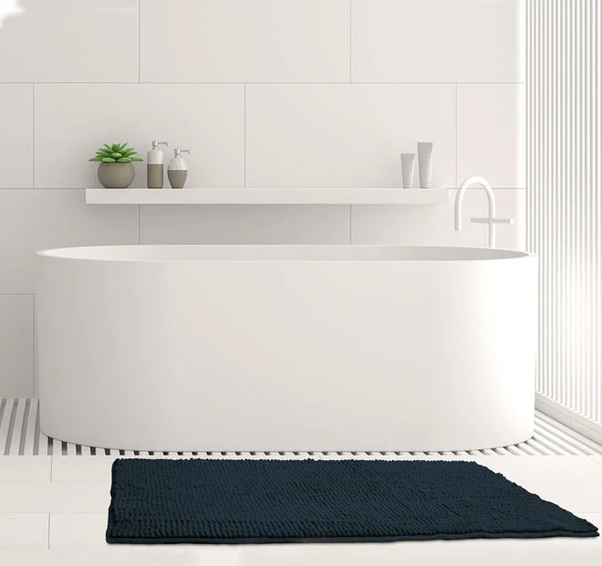 Weekend Hot Offers Toggle 1600GSM Microfibre Non-Slip Bath Mat Range Navy