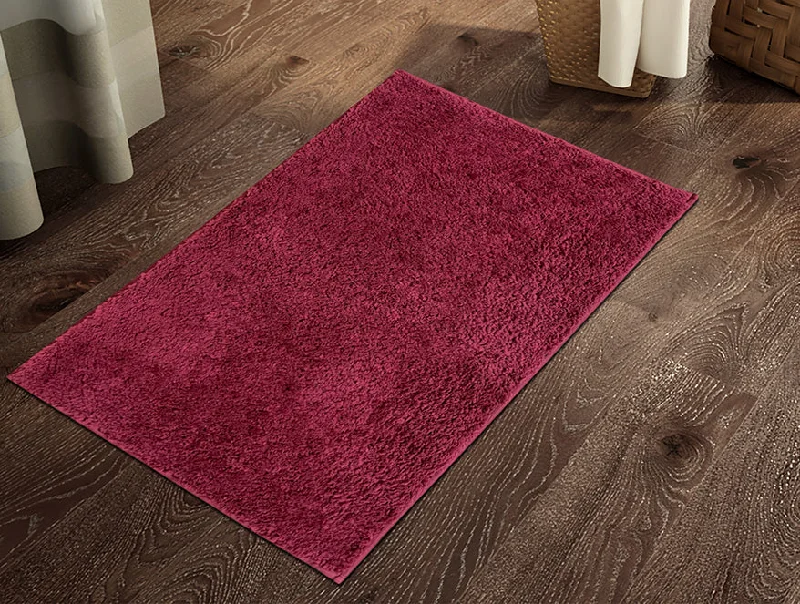 Super Price Slash Anti Skid Claret 100% Drylon Large Large Bath Mat - Day To Day Plus By Spaces