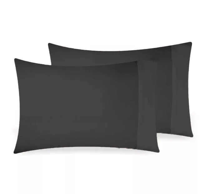 Unbeatable Bargains Bamboo Eco 400THC Cotton Standard Pillowcase Pair Charcoal
