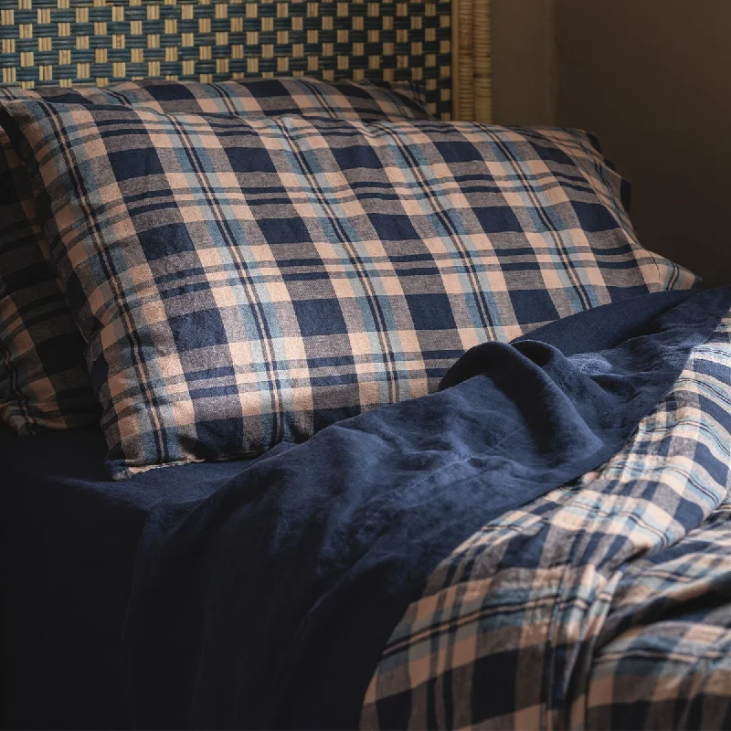 Grab It Now Atlantic Dallington Plaid Linen Blend Pillowcase (Pair)
