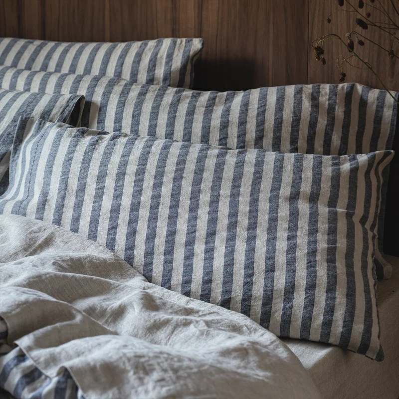 Today Only Atlantic Pembroke Stripe Linen Blend Pillowcase (Pair)