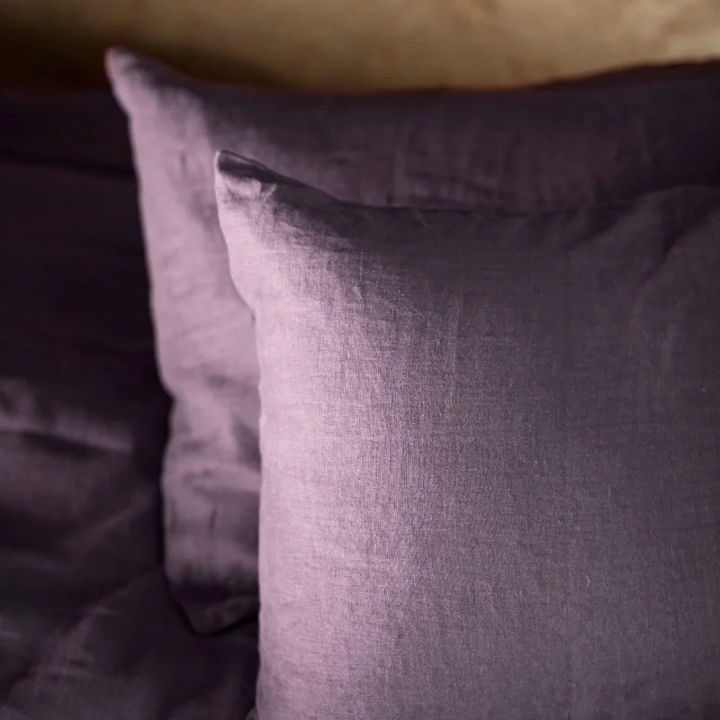 Weekend Discount Blast Aubergine Color Linen Pillow Case