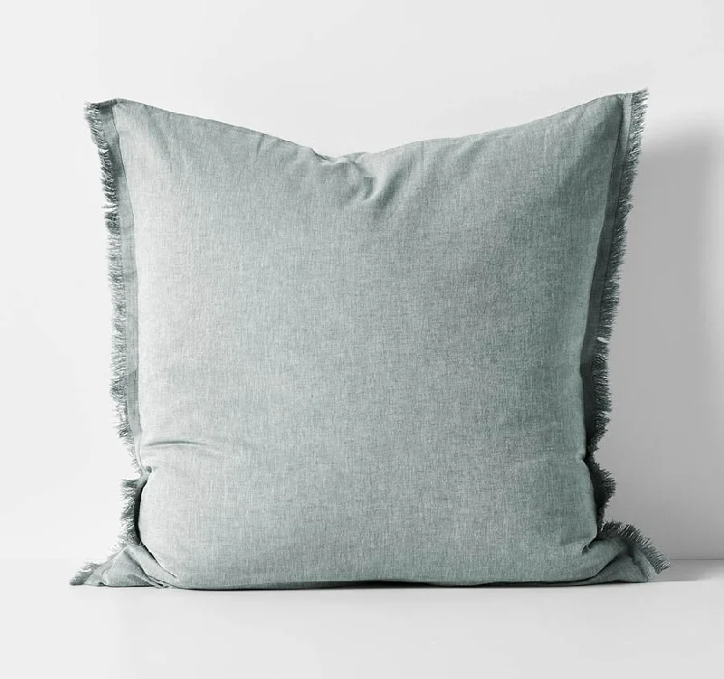 Weekend Discount Extravaganza Chambray Fringe European Pillowcase Mineral