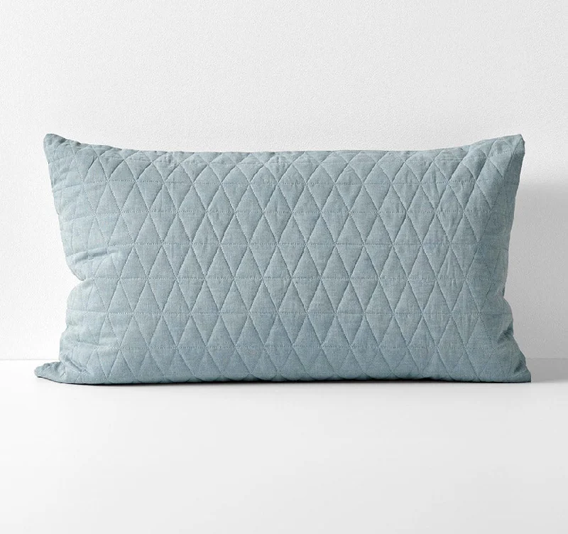 Price Slash Alert Chambray Quilted Standard Pillowcase Bluestone