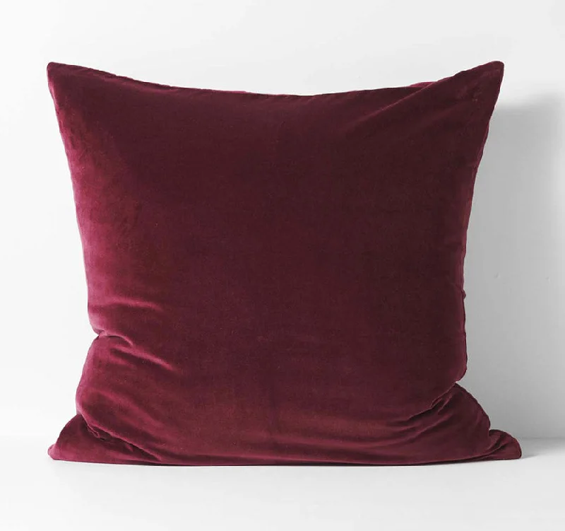 Last Chance Sale Luxury Velvet European Pillowcase Merlot