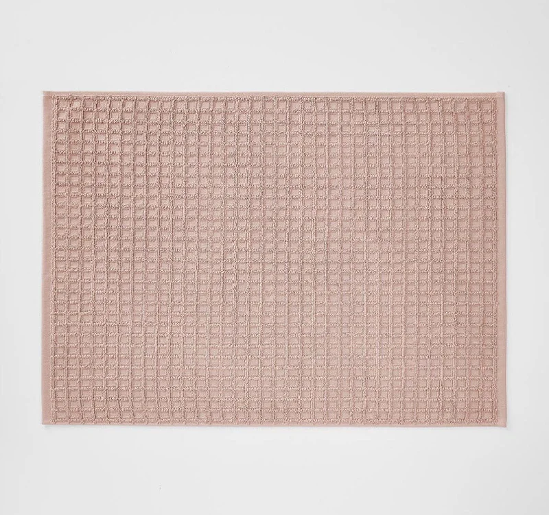 Exclusive Deals Waffle 840GSM Cotton Bath Mat Pink Clay