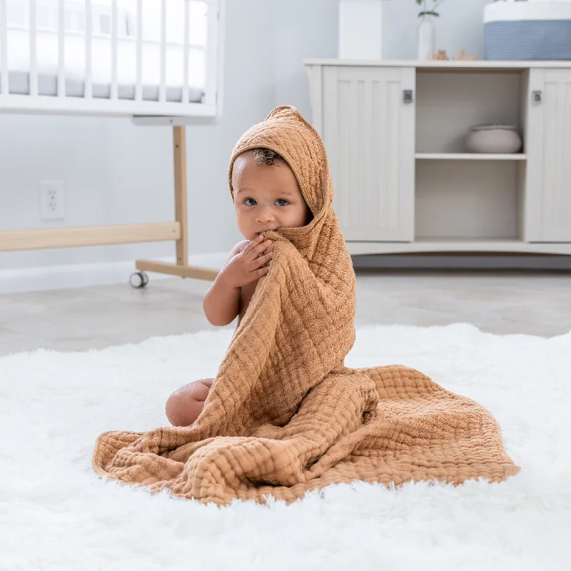 Shop & Save Instantly Comfy Cubs Baby Hooded Towels - Caramel