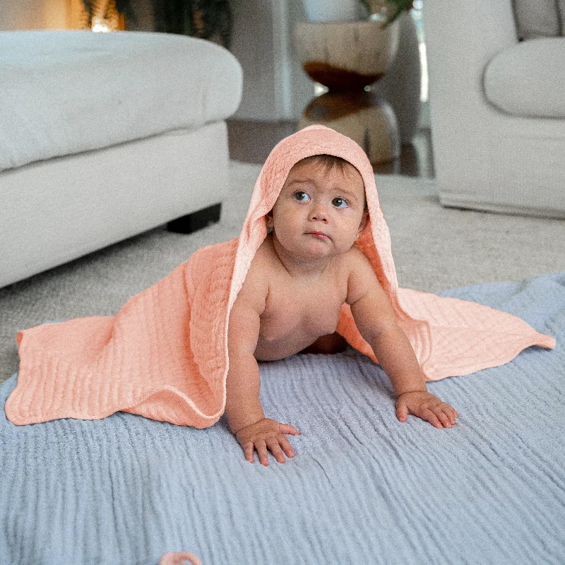 Weekend Offers Galore Comfy Cubs Baby Hooded Towels - Lace Pink