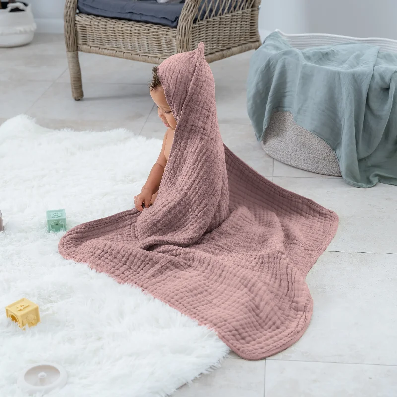 Weekend Sale Frenzy Comfy Cubs Baby Hooded Towels - Mauve