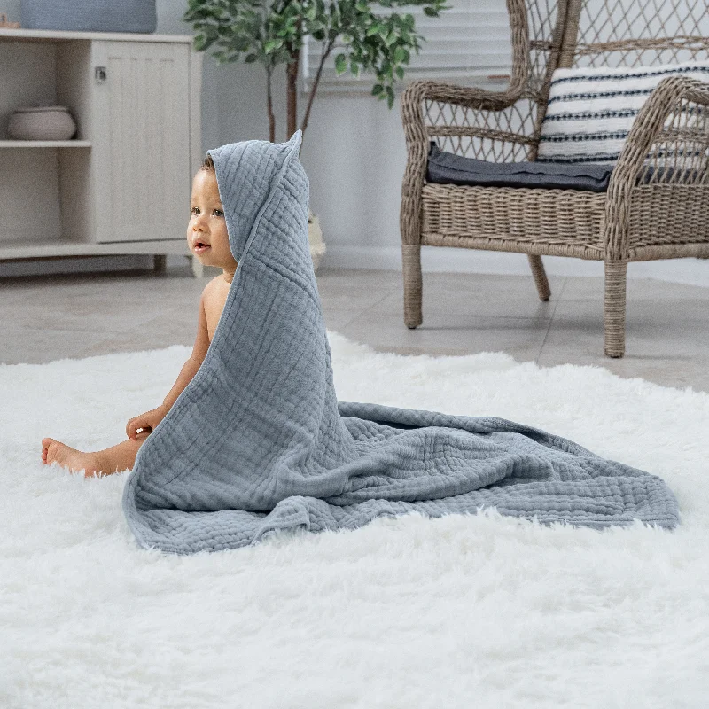 Weekend Exclusive Offers Comfy Cubs Baby Hooded Towels - Pacific Blue