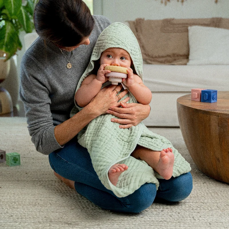 Weekend Super Savings Comfy Cubs Baby Hooded Towels - Sage