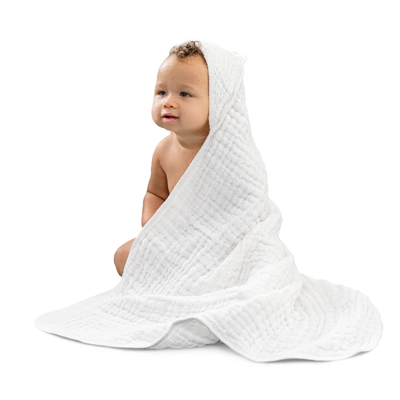 Weekend Steals and Deals Comfy Cubs Baby Hooded Towels - White