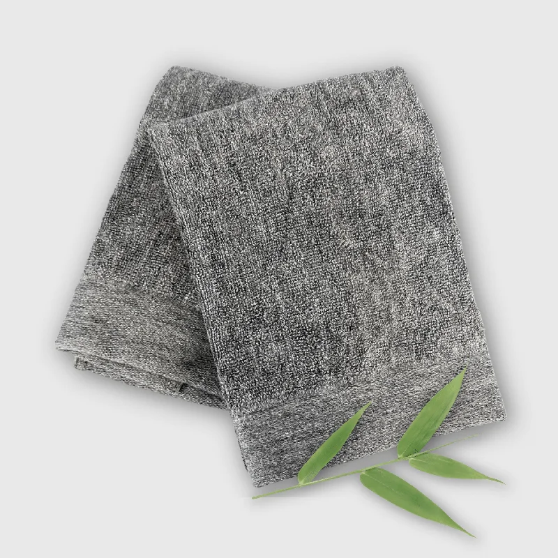 Weekend Exclusive Offers You’ll Love BedVoyage Bamboo Cotton Hand Towel 2 pack from BedVoyage Melange Viscose - Charcoal