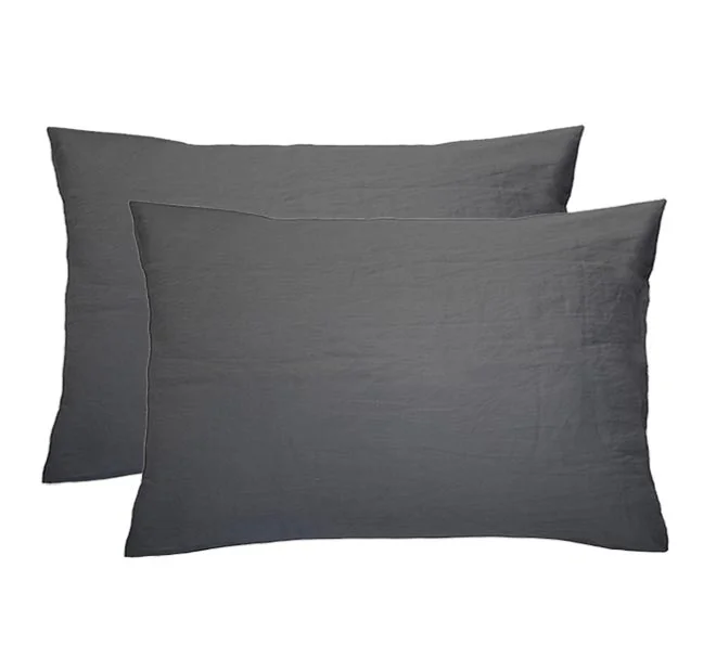 Exclusive Online Offers French Linen Standard Pillowcase Pair Charcoal