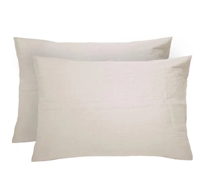 Shop More, Save More French Linen Standard Pillowcase Pair Pebble