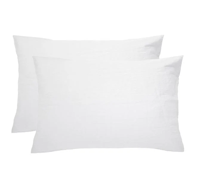 The Big Clearance French Linen Standard Pillowcase Pair Snow