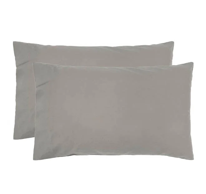 Weekend Big Discount Event Temple Organic Cotton Standard Pillowcase Pair Grey