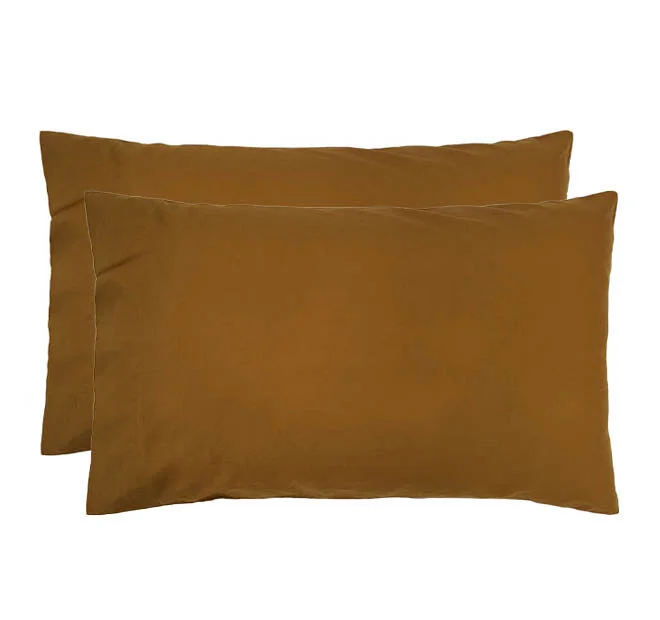 Weekend Hot Prices Temple Organic Cotton Standard Pillowcase Pair Tobacco