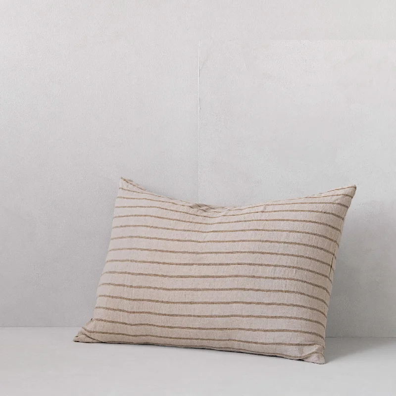 Weekend Sale Extravaganza Basix Stripe Linen Pillowcase - Brun/Sable