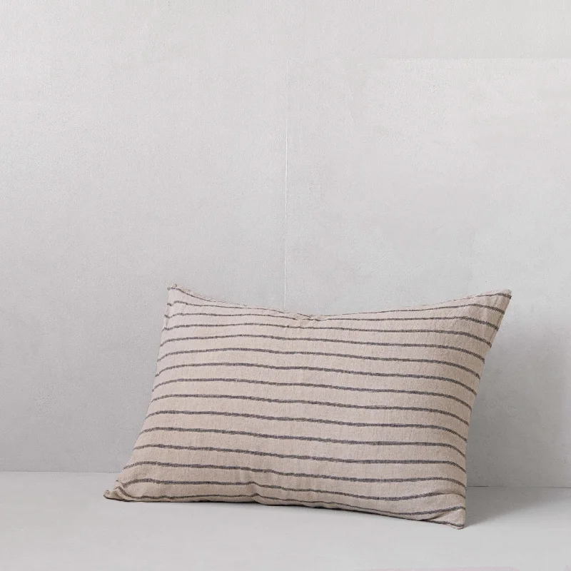 Weekend Big Savings Basix Stripe Linen Pillowcase - Nox/Sable
