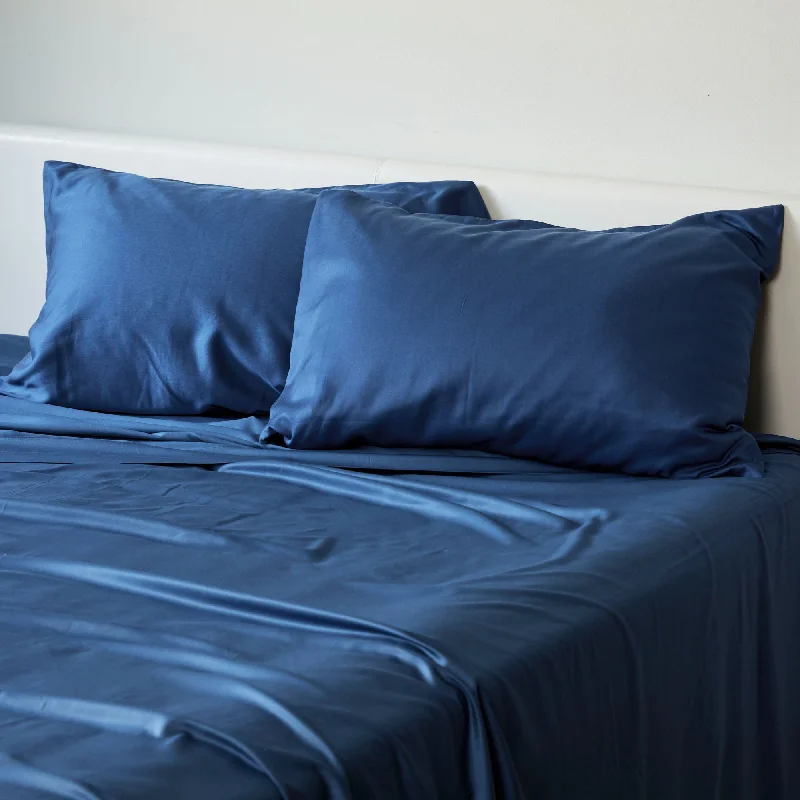 Weekend Super Sale BedVoyage Luxury 100% viscose from Bamboo Pillowcase Set- Indigo