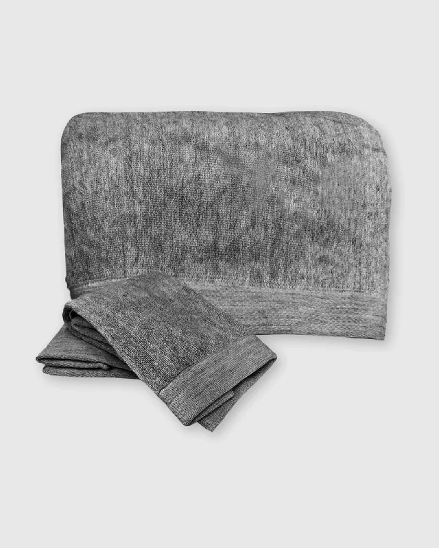 Weekend Discount Extravaganza BedVoyage Melange viscose from Bamboo Cotton Bath Sheet Set 3 Piece - Charcoal Weekend Discount Extravaganza BedVoyage Melange viscose from Bamboo Cotton Bath Sheet Set 3 Piece - Charcoal