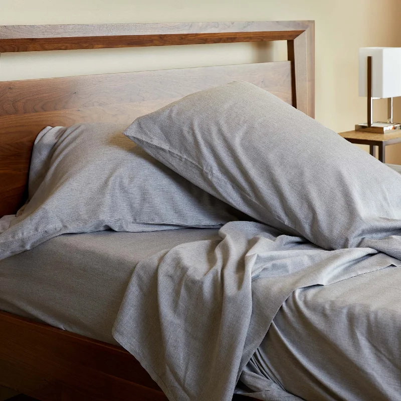 Weekend Hot Bargains BedVoyage Melange viscose from Bamboo Cotton Pillowcases - Silver