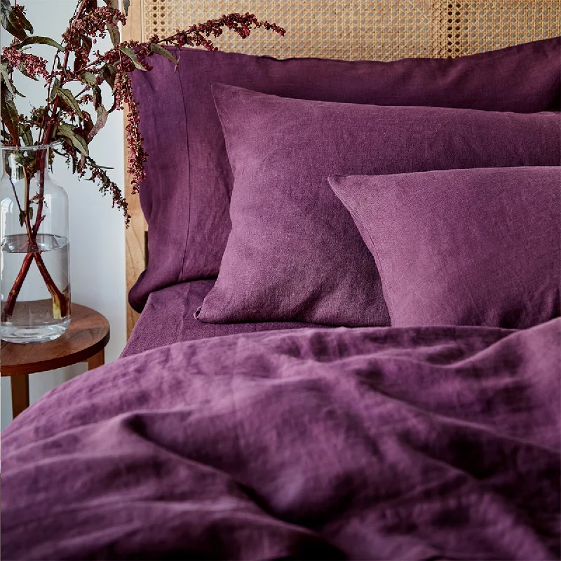 Limited-Time Bargains Berry Linen Blend Pillowcase (Pair)