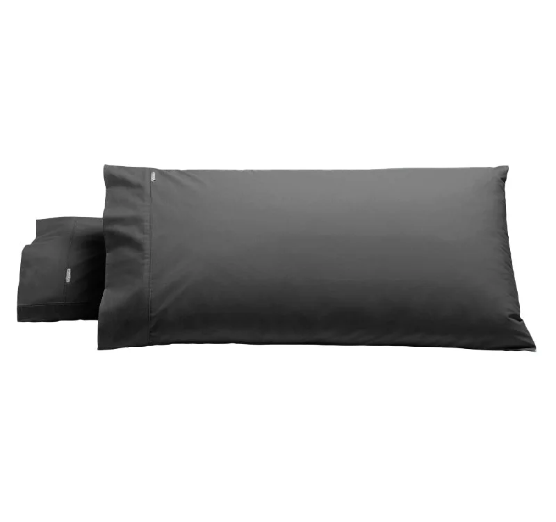 Weekend Flash Discount Heston 300THC Cotton Percale King Pillowcase Pair Charcoal