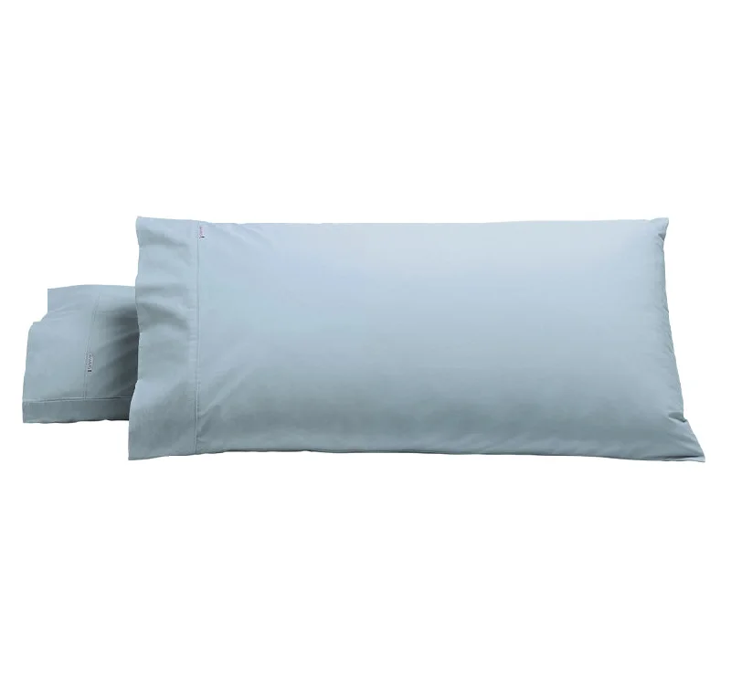 Weekend Deal Fever Heston 300THC Cotton Percale King Pillowcase Pair Steel Blue