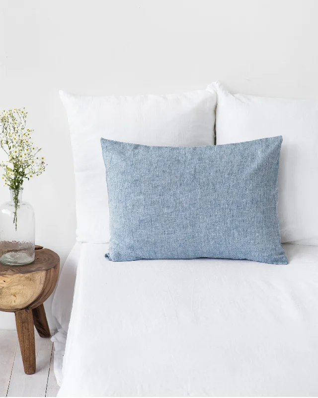 Sale Alert Blue melange linen pillowcase