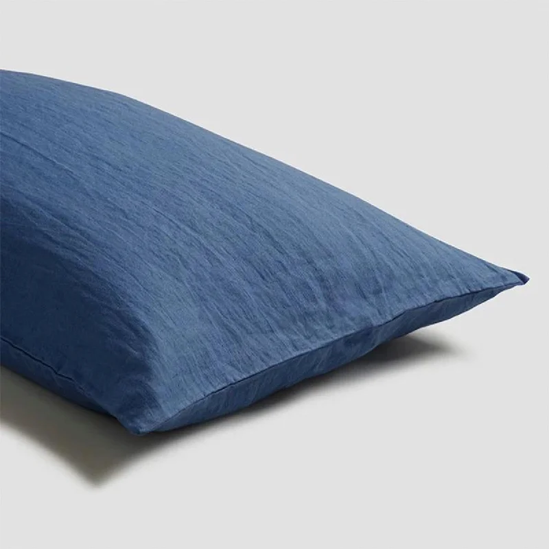 Season-End Deals Blueberry Linen Blend Pillowcase (Pair)