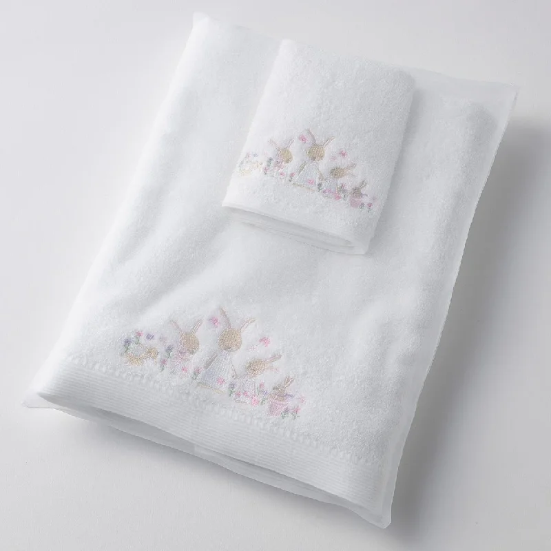 Weekend Mega Sale Event Bunny Garden | Baby Bath Towel & Face Washer In Organza Bag