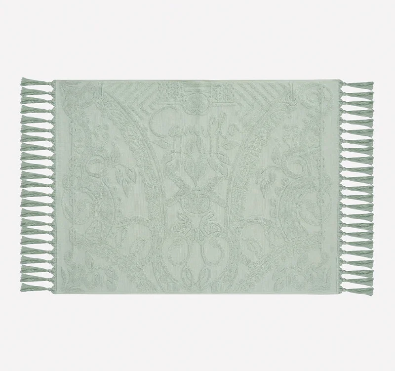 Shop & Get More Palm Jacquard 800GSM Bath Mat Mint