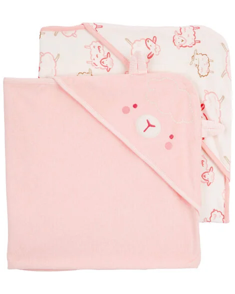 Season-End Deals Carter's Towel Pink-Ivory Sheep Face