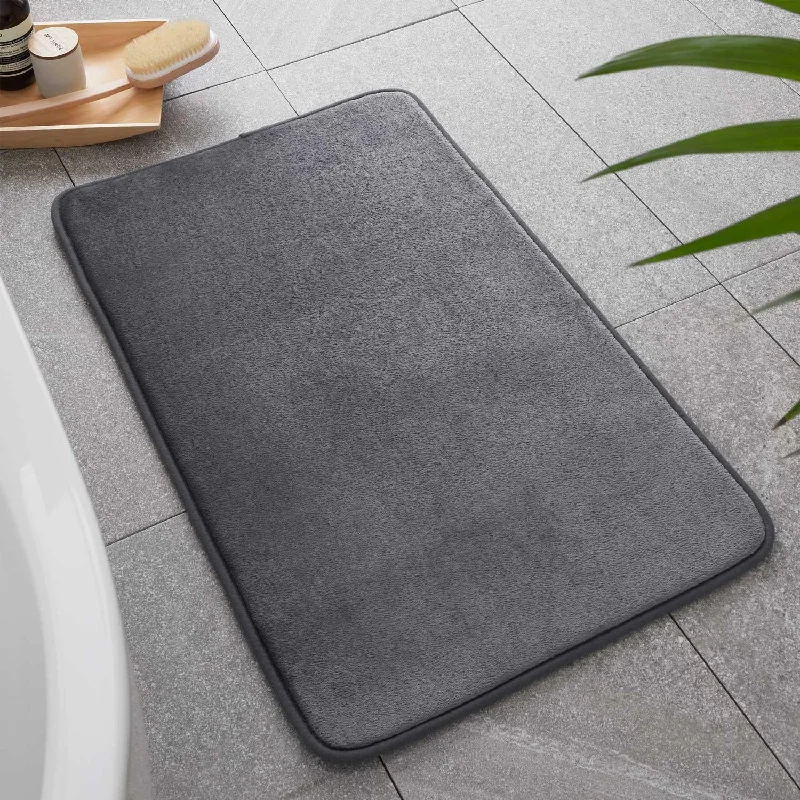 Hot Deals Anti-Bacterial Memory Foam Bath Mat Charcoal
