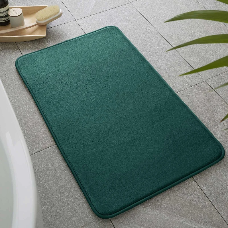 Weekend Flash Markdown Anti-Bacterial Memory Foam Bath Mat Forest Green