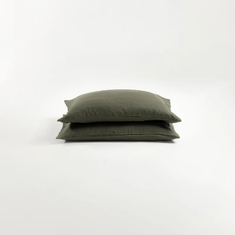 Buy More, Save More Cedar Green Linen Pillowcases Set (2 pcs)