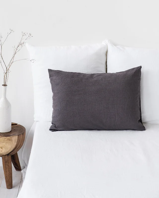 Weekend Exclusive Discounts Charcoal gray linen pillowcase